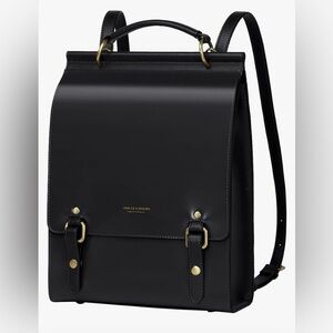 Elegant Black Leather Backpack